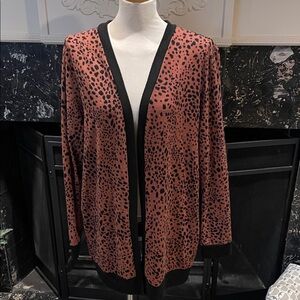 Honeyme Leopard Print Sweater with Black Accents